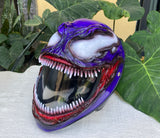 Puple Rain Alien Venom Custom Motorcycle Helmet Spider Man Symbiote 3D helmet