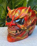 Hellboy Evil Monster Horn Satan Custom Demon DOT Helmet Devil 3D