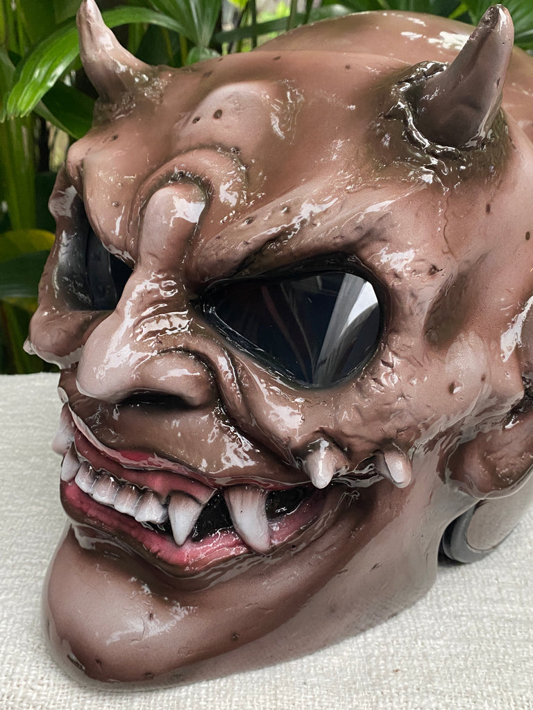 Hellboy Horn Satan Custom Demon Monster DOT Helmet Devil 3D – Custom Airbrush Helmet Hellboy Horn Satan Custom Demon Monster DOT Helmet Devil 3D – Custom Airbrush Helmet
