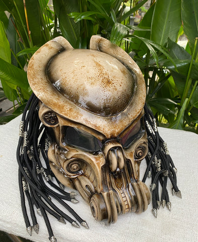alien skull motorcycle helmets Predator helmet Ninja Green Custom Airbrush Helmet Dreadlocks Free Shipping Fidlock Certifications Predator Robot Motorcycle Helmet Alien