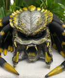Silver  predator motorcycle helmet with Dreads and Fangs