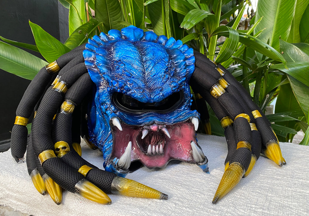 Ocean Blue Great Predator Motorcycle HelmetDOT CERTIFIED