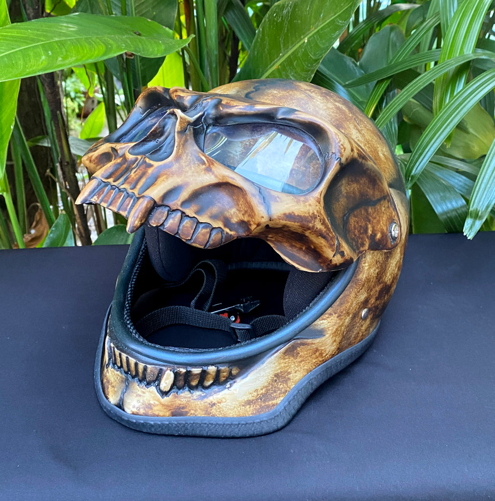 Skull Helmet, Motorcycle Airbrush Helmet, Ghost Rider Helmet, 3D Helmet