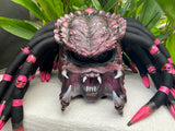 Predator helmet Hot Pink Alien Custom Motorcycle Airbrush Helmet Skull Dreadlocks