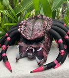 Predator helmet Hot Pink Alien Custom Motorcycle Airbrush Helmet Skull Dreadlocks