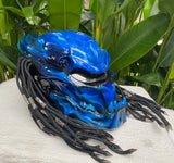 Predator 3D Classic Alien Custom Motorcycle Blue Airbrush Helmet Skull Dreadlocks