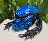 Predator 3D Classic Alien Custom Motorcycle Blue Airbrush Helmet Skull Dreadlocks