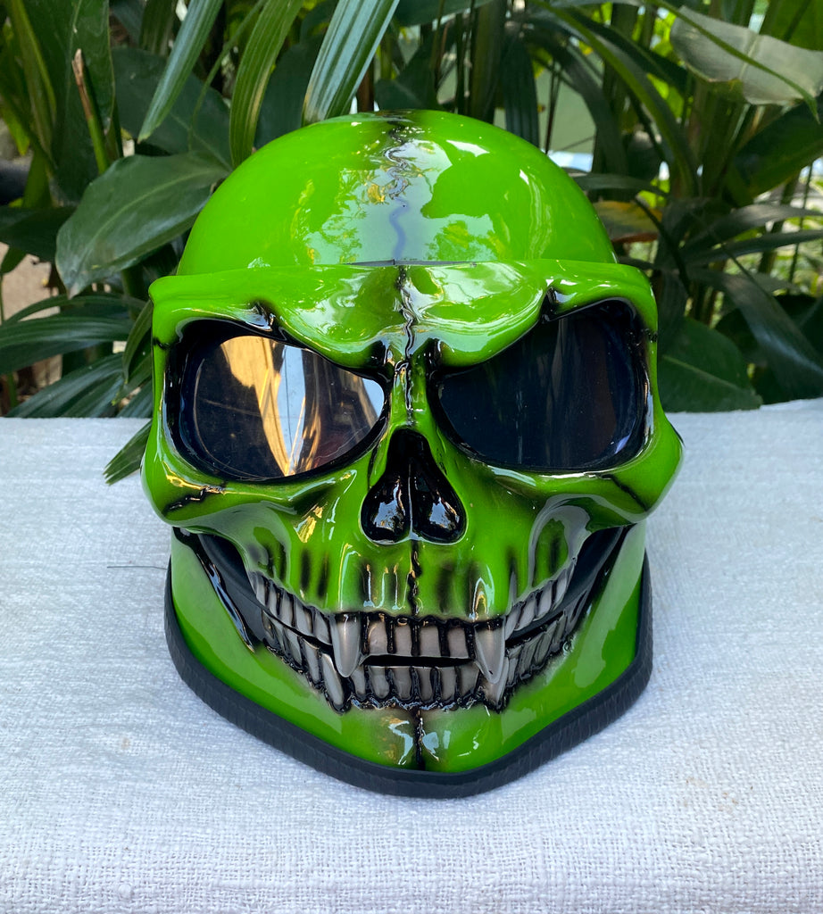 Goblin Grim Reaper Visor Full face Helmet Green – Custom Airbrush Helmet