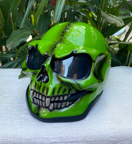Goblin Grim Reaper Visor Full face Helmet Green – Custom Airbrush Helmet