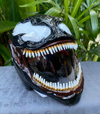 Venom Custom Motorcycle Helmet Spider Man Symbiote 3D helmet