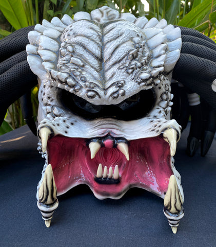 fangs full face motorcycle helmet Predator helmet Ghost Rider Alien Custom Motorcycle Helmet with Dreadl – Custom Airbrush Helmet