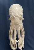 gorgeous 10''standing Octopus Carved Wooden Statue Carving, Carved Octopus Skull