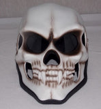 Skull Skeleton Death GRIM REAPER Fullface Motorcycle Biker White Helmet Airbrush