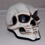 Skull Skeleton Death GRIM REAPER Fullface Motorcycle Biker White Helmet Airbrush