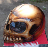 Flaming Zombie Skull Walking Death Custom Helmet