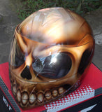 Flaming Zombie Skull Walking Death Custom Helmet