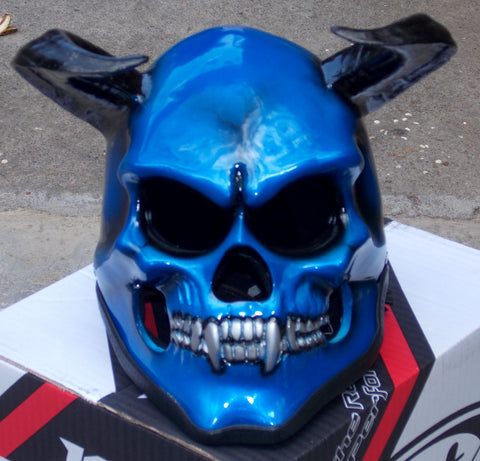 custom demon motorcycle helmet Devils Goat Demon Motorcycle Helmet Mask – Custom Airbrush Helmet