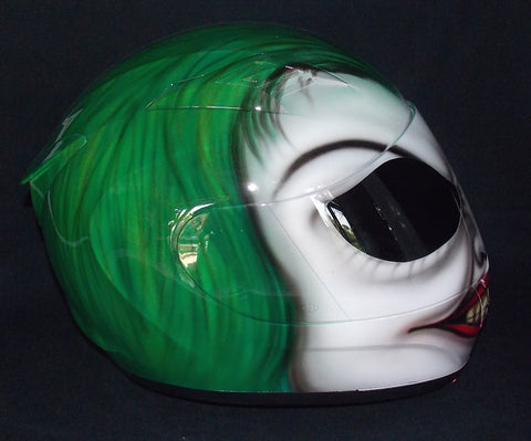 custom joker motorcycle helmet The Joker Helmet Batman The Dark Night Clown – Custom Airbrush Helmet