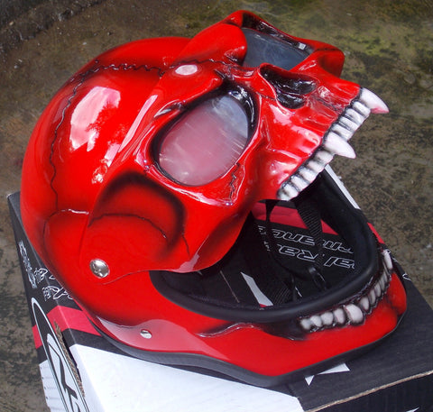 SKULL Simpson Racing or Motorcycle Helmet – Perfection Airbrushing LLC