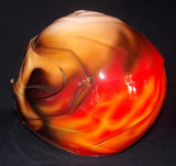 Flaming Zombie Skull Walking Death Custom Helmet