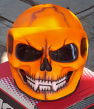 Helmet with Skull Visor in a bright Orange