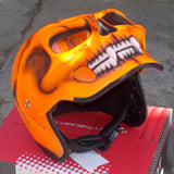 Helmet with Skull Visor in a bright Orange