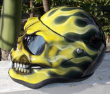 Ghost Rider Yellow Fire Skull Face Helmet