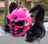 Girls Helmet Pink Fire Skull meets DOT helmet