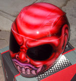 Bali Devil Demon Custom Airbrush Painted DOT Helmet