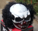 Killer Clown Nightmare Halloween Black Clown Helmet with Hair