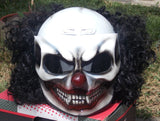 Killer Clown Nightmare Halloween Black Clown Helmet with Hair