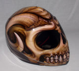 Modular Motorcycle helmet Airbrush painted Goat Skull Baphomet Evil Devil