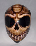 Modular Motorcycle helmet Airbrush painted Goat Skull Baphomet Evil Devil