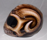 Modular Motorcycle helmet Airbrush painted Goat Skull Baphomet Evil Devil