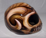 Modular Motorcycle helmet Airbrush painted Goat Skull Baphomet Evil Devil