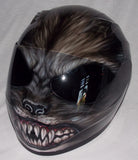 Custom helmet, Custom motorcycle helmet, Superbike helmet, Bike helmet, Carting helmet, Crash Helmet, Airbrush painted Werewolf