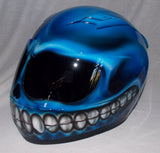 Smiley Superbike Big Bike Crash Carting Helmet Blue