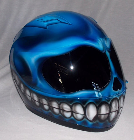 Smiley Superbike Big Bike Crash Carting Helmet Blue