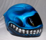 Smiley Superbike Big Bike Crash Carting Helmet Blue