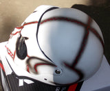 White Skull Motorcycle Helmet painted Death Mask Skeleton 3D