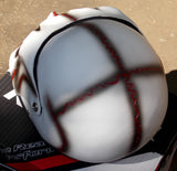 White Skull Motorcycle Helmet painted Death Mask Skeleton 3D