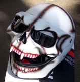 White Skull Motorcycle Helmet painted Death Mask Skeleton 3D