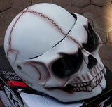 Motorcycle Helmet Skull Bones Death White Ghost Rider
