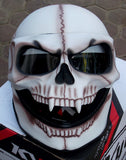Motorcycle Helmet Skull Bones Death White Ghost Rider