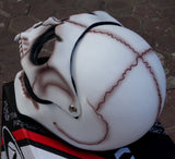 Motorcycle Helmet Skull Bones Death White Ghost Rider
