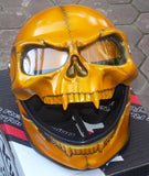 Gormogon Gold Skull Helmet Visor Motorcycle