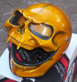 Gormogon Gold Skull Helmet Visor Motorcycle