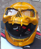 Gormogon Gold Skull Helmet Visor Motorcycle