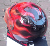 Hell Fire Motorcycle Helmet Custom Airbrush 3D Skull DOT