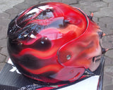 Hell Fire Motorcycle Helmet Custom Airbrush 3D Skull DOT